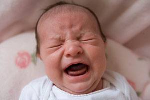 an infant crying